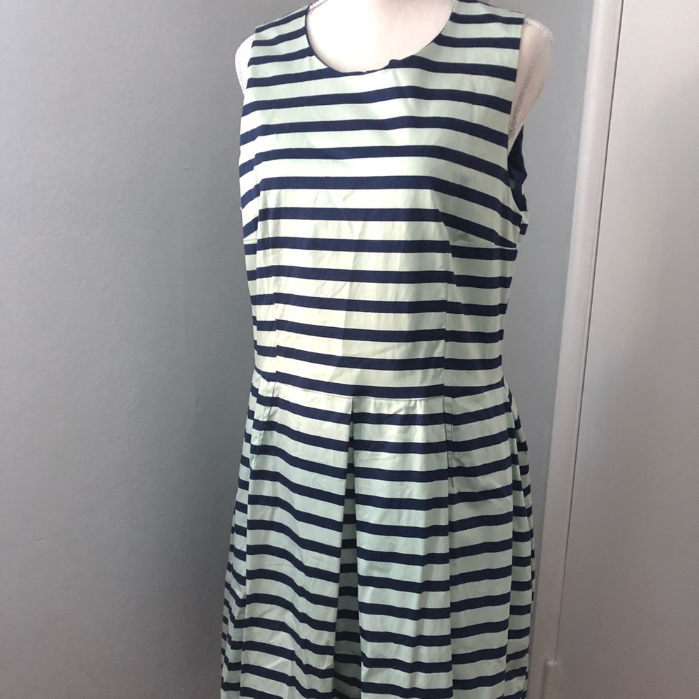 Stripped light and dark blue sleeveless dress